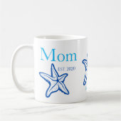 Mama Lieve Blauwe Zeester Strand Mok (Links)