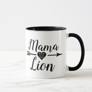 Mama Lion Arrow met Heart, zwart Mok