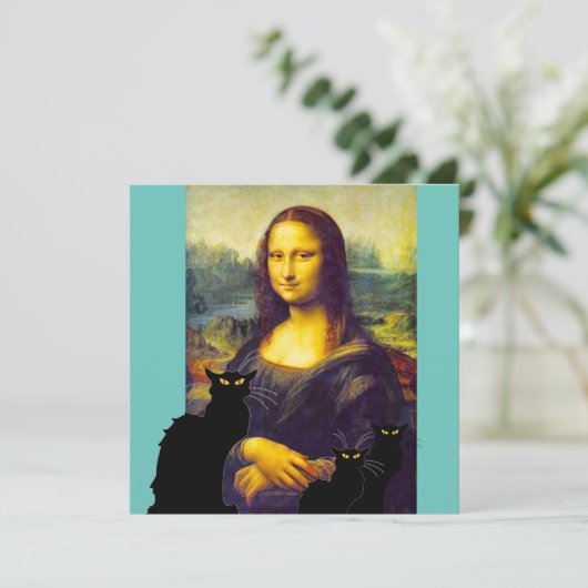 Mama Lisa en Les Chats Noir Kaart (Staand voorkant)