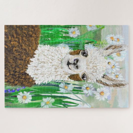 Mama Llama and Daisies Legpuzzel (Horizontaal)