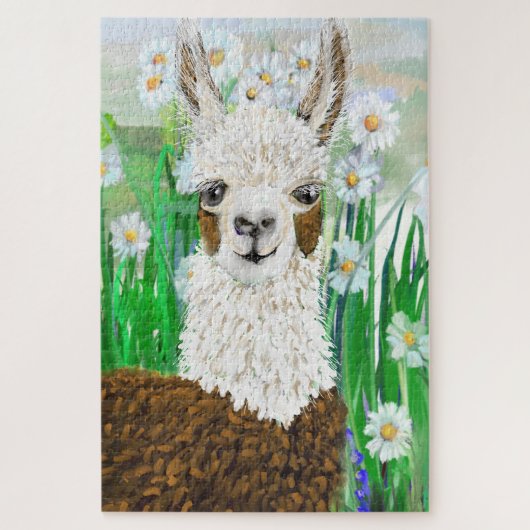 Mama Llama and Daisies Legpuzzel (Verticaal)