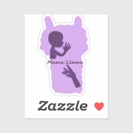 Mama Llama ASL sticker optie 2 (Vel)