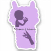 Mama Llama ASL sticker optie 2 (Voorkant)
