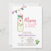 Mama Llama Baby shower Fiesta Cacti Cute Girls Kaart (Voorkant)