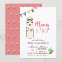 Mama Llama Baby shower Fiesta Cacti Cute Girls