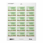 Mama Llama en Baby Green Dot Baby Retouradres Etiket (Full Sheet)