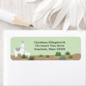 Mama Llama en Baby Green Polka Dot Etiket (Insitu)