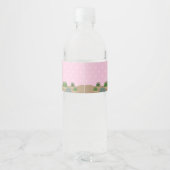 Mama Llama en Baby Pink Polka Dot Baby shower Waterfles Etiket (Achterkant)
