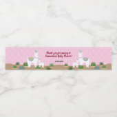 Mama Llama en Baby Pink Polka Dot Baby shower Waterfles Etiket (Enkel label)
