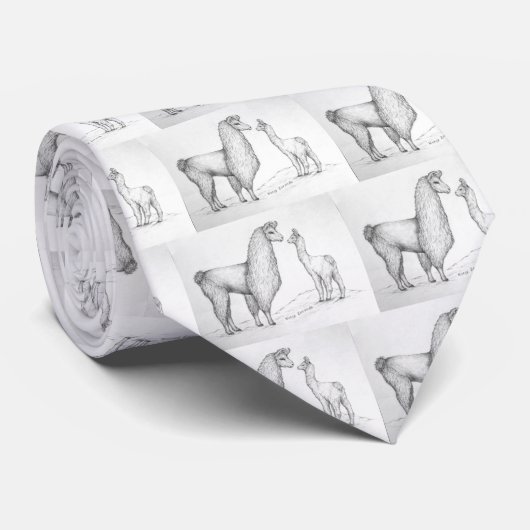 Mama Llama en Cria Stropdas (Opgerold)