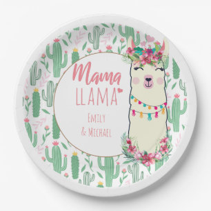 Mama Llama Fiesta Baby Girl Shower Partyware Papieren Bordje