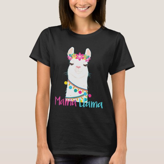 Mama Llama Funny Mother's Day Shirt For Women Mom  (Voorkant)