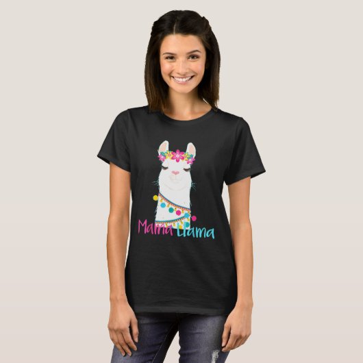 Mama Llama Funny Mother's Day Shirt For Women Mom  (Voorkant volledig)