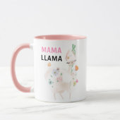 Mama Llama Funny Pink Girly Floral Llama Mok (Links)
