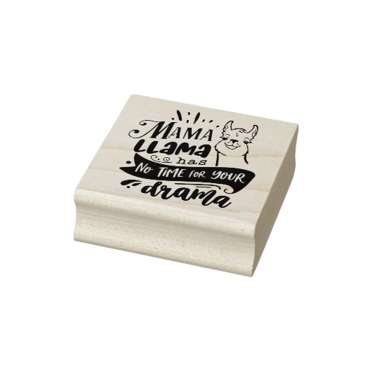 Mama Llama Geen Tijd Voor Drama Citaat Rubberstempel (Stempel)