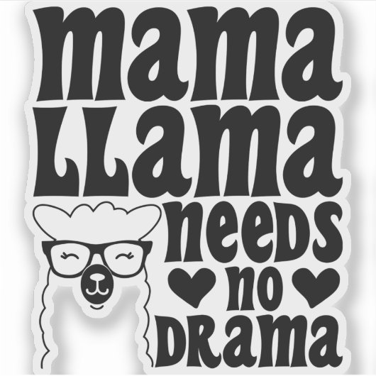 Mama Llama heeft geen sarcastische moeder nodig Sticker (Voorkant)