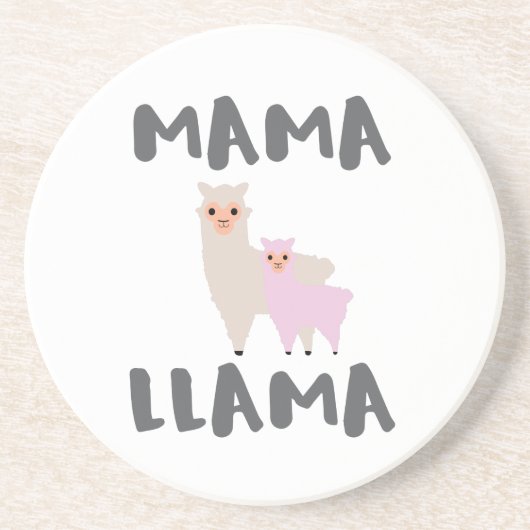 Mama Llama mama Zandsteen Onderzetter (Voorkant)