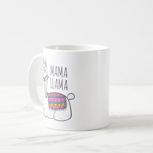 Mama Llama, Mok Llama, Moederdag Gift, koffie M (Voorkant links)