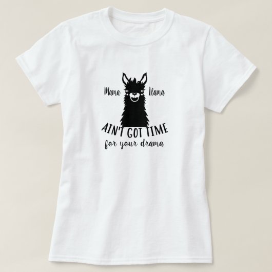 Mama Llama No Drama T-Shirt (Design voorkant)
