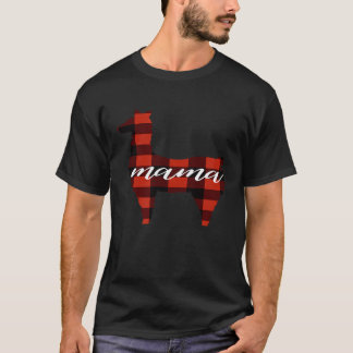 Mama Llama T-shirt Buffalo Plaid Llama Mama Llama