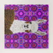 Mama Llama woont in Paars Legpuzzel (Horizontaal)