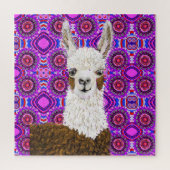 Mama Llama woont in Paars Legpuzzel (Verticaal)