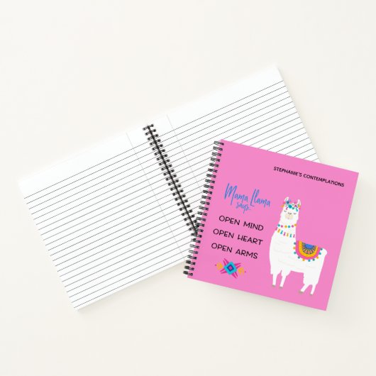 Mama Llama zegt: Open geest, Open hart, Open armen Notitieboek (Binnen)