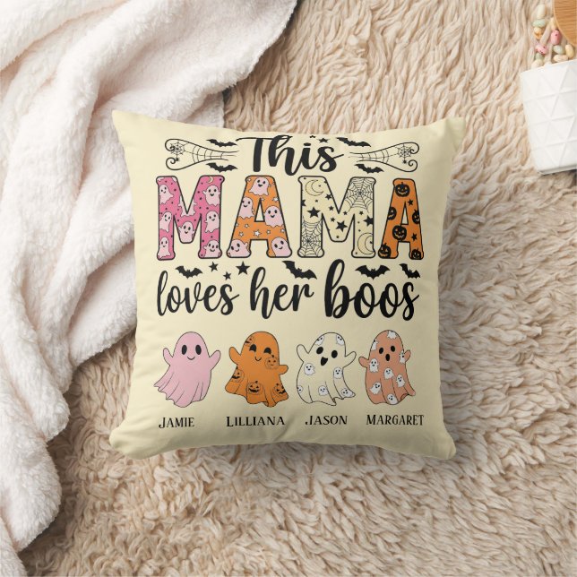 Mama Loves Her Boos Spooky Personalized Halloween Kussen (Deken)