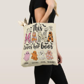 Mama Loves Her Boos Spooky Personalized Halloween Tote Bag (Dichtbij)