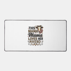 Mama Loves Her Herd Vintage Koe Mom T-shirt Ontwer Bureaumat
