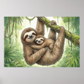 Mama Luiaard en Baby Nursery Poster (Voorkant)