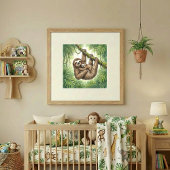 Mama Luiaard en Baby Nursery Poster