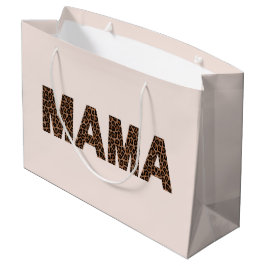 'Mama' Luipaard Design Zachte Blos Beige Verjaarda Groot Cadeauzakje