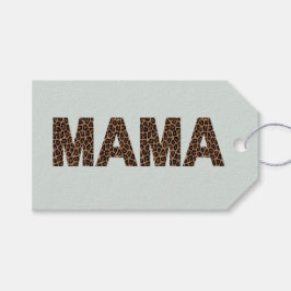 'Mama' Luipaard Design Zachte Eucalyptus Mist Cadeaulabel