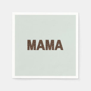 'Mama' Luipaard Design Zachte Eucalyptus Mist Servet