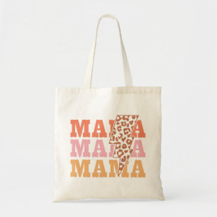 mama luipaard patroon tote bag