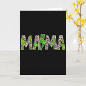 Mama Luipaard Retro Moeder Oma Moederdag  Kaart (Gele Bloem)