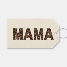 'Mama' Luipaardontwerp Trendy Warme Ivoor Kleur Ve Cadeaulabel
