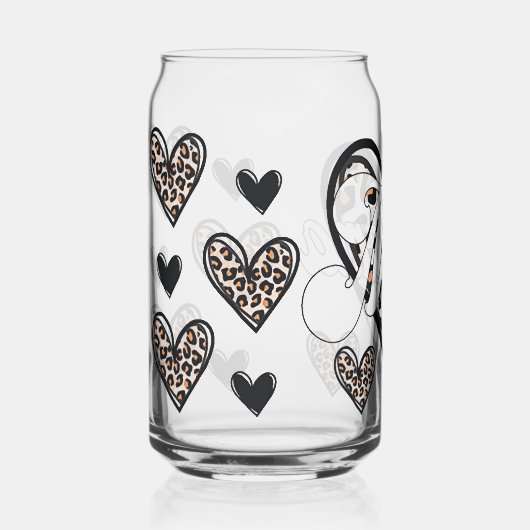 Mama luipaardprint blikvorm glas (Voorkant)