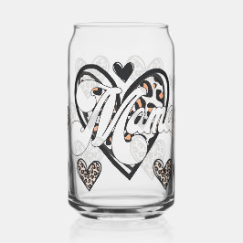 Mama luipaardprint blikvorm glas