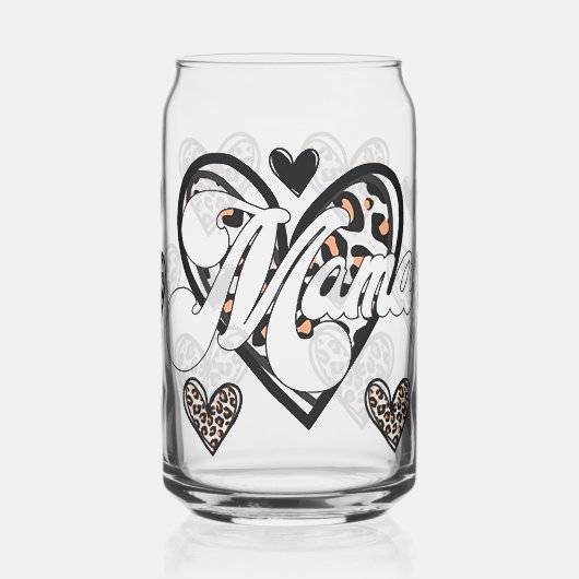 Mama luipaardprint blikvorm glas (Links)