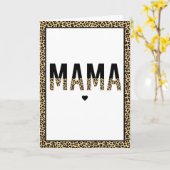 Mama Luipaardprint Typografie Moeder Cadeaus Kaart (Gele Bloem)