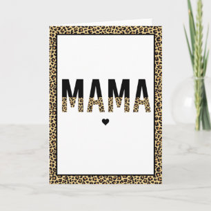 Mama Luipaardprint Typografie Moeder Cadeaus Kaart