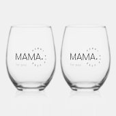 MAMA Mama Bruh Est. 20xx Drinkware Set Wijnglas Zonder Voet (Voorkant)