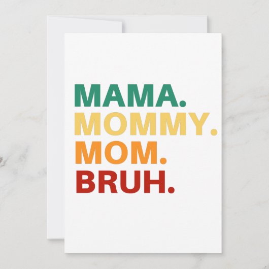 Mama mama bruh kaart (Voorkant)