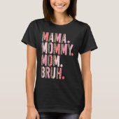 Mama mama Bruh Pink Leopard Pset Moeder Da T-shirt (Voorkant)