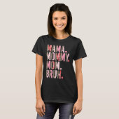 Mama mama Bruh Pink Leopard Pset Moeder Da T-shirt (Voorkant volledig)