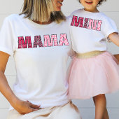 Mama Mama Cute Whimsical Rustic Pink Pset Letters T-shirt