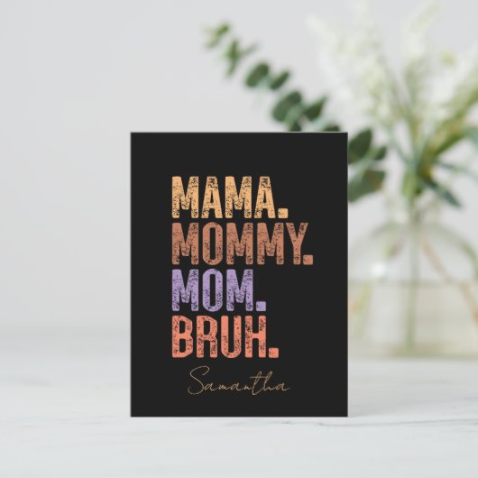 Mama. Mama. Mam. Bruh Briefkaart (Staand voorkant)