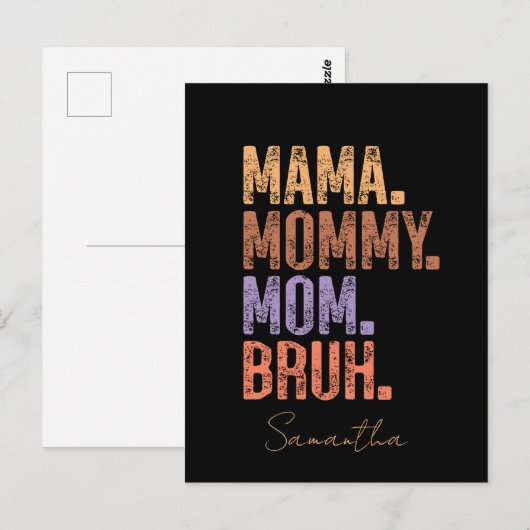 Mama. Mama. Mam. Bruh Briefkaart (Voorkant / Achterkant)